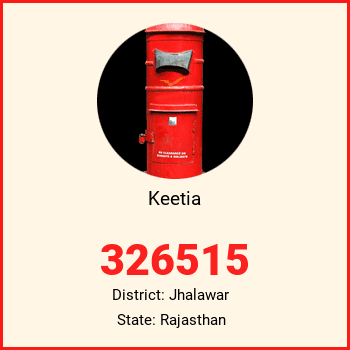 Keetia pin code, district Jhalawar in Rajasthan