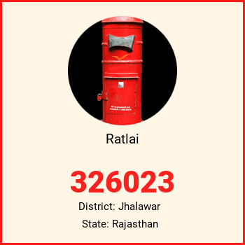 Ratlai pin code, district Jhalawar in Rajasthan