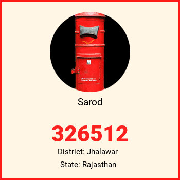 Sarod pin code, district Jhalawar in Rajasthan