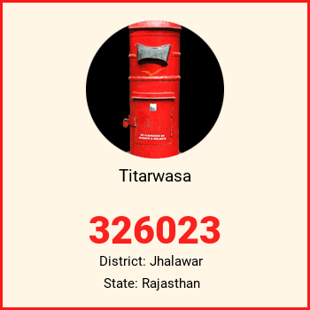 Titarwasa pin code, district Jhalawar in Rajasthan