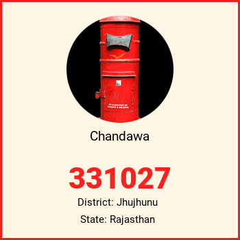 Chandawa pin code, district Jhujhunu in Rajasthan