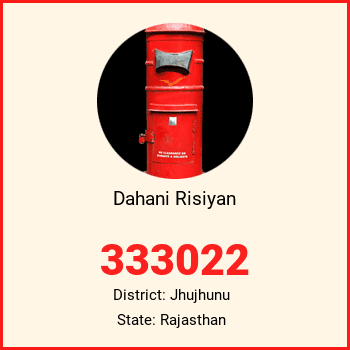 Dahani Risiyan pin code, district Jhujhunu in Rajasthan