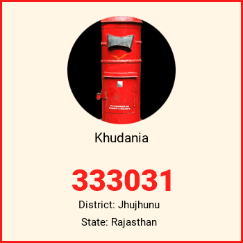 Khudania pin code, district Jhujhunu in Rajasthan