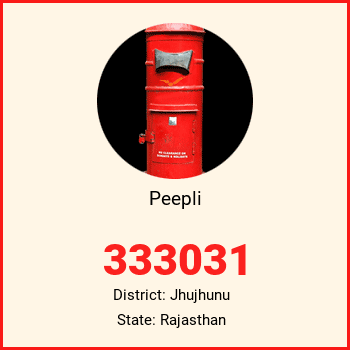 Peepli pin code, district Jhujhunu in Rajasthan