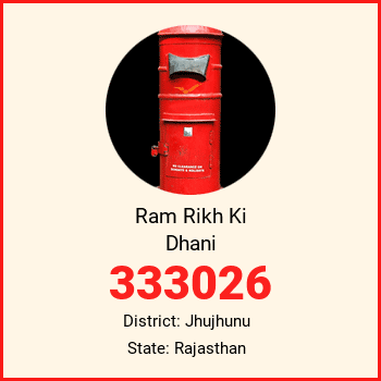 Ram Rikh Ki Dhani pin code, district Jhujhunu in Rajasthan