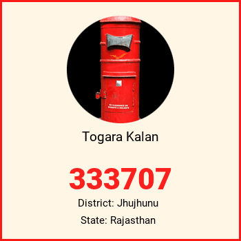 Togara Kalan pin code, district Jhujhunu in Rajasthan