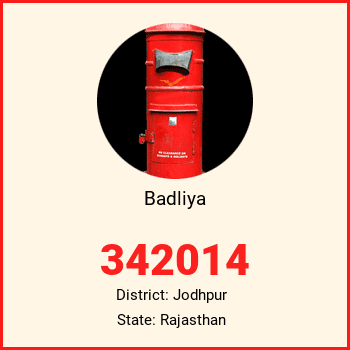 Badliya pin code, district Jodhpur in Rajasthan