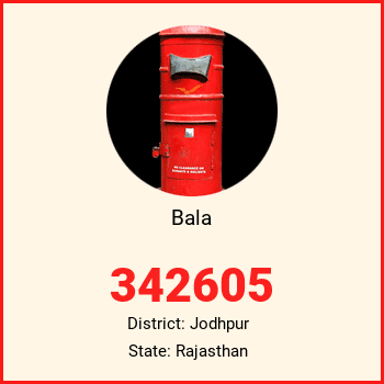 Bala pin code, district Jodhpur in Rajasthan