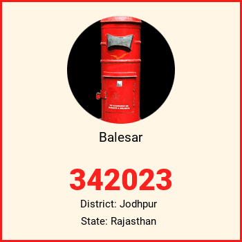 Balesar pin code, district Jodhpur in Rajasthan