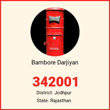 Bambore Darjiyan pin code, district Jodhpur in Rajasthan
