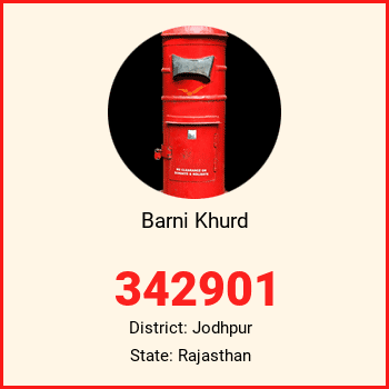 Barni Khurd pin code, district Jodhpur in Rajasthan