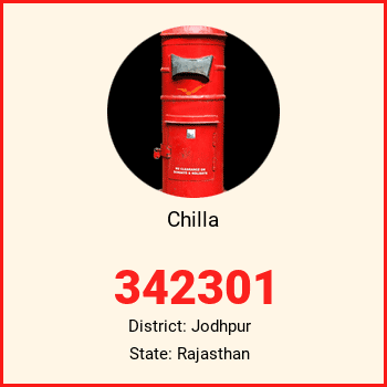 Chilla pin code, district Jodhpur in Rajasthan