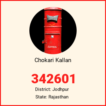 Chokari Kallan pin code, district Jodhpur in Rajasthan