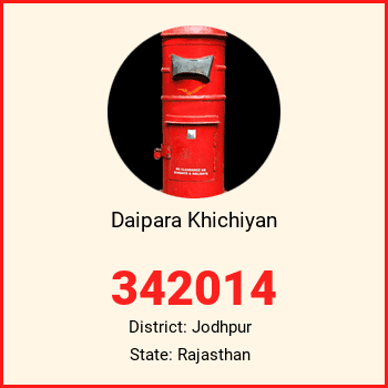Daipara Khichiyan pin code, district Jodhpur in Rajasthan