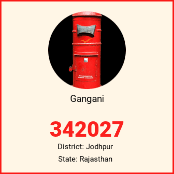 Gangani pin code, district Jodhpur in Rajasthan