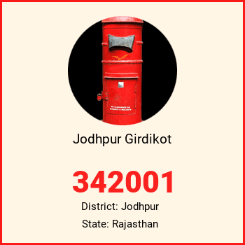 Jodhpur Girdikot pin code, district Jodhpur in Rajasthan