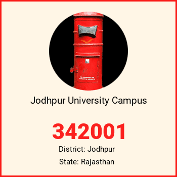 Jodhpur University Campus pin code, district Jodhpur in Rajasthan