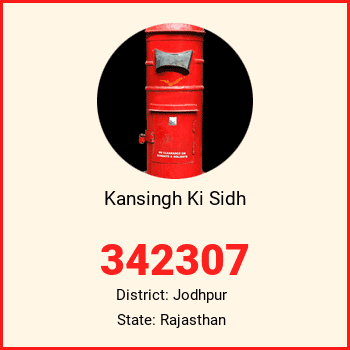 Kansingh Ki Sidh pin code, district Jodhpur in Rajasthan
