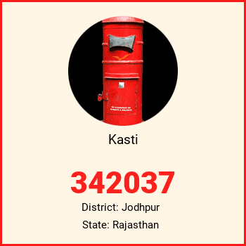 Kasti pin code, district Jodhpur in Rajasthan