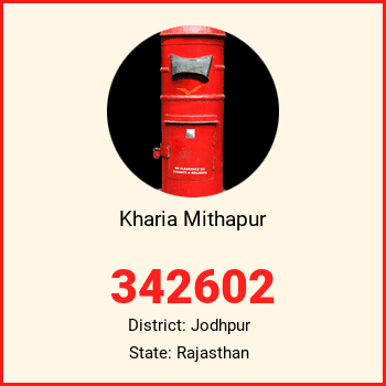 Kharia Mithapur pin code, district Jodhpur in Rajasthan