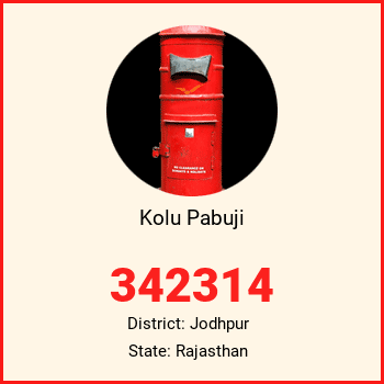 Kolu Pabuji pin code, district Jodhpur in Rajasthan