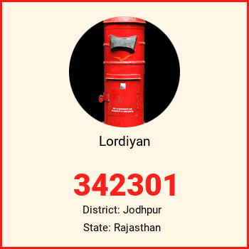 Lordiyan pin code, district Jodhpur in Rajasthan