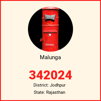 Malunga pin code, district Jodhpur in Rajasthan