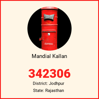 Mandial Kallan pin code, district Jodhpur in Rajasthan