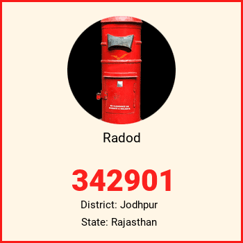 Radod pin code, district Jodhpur in Rajasthan