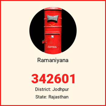 Ramaniyana pin code, district Jodhpur in Rajasthan