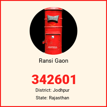 Ransi Gaon pin code, district Jodhpur in Rajasthan