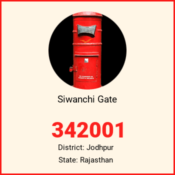 Siwanchi Gate pin code, district Jodhpur in Rajasthan