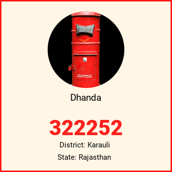 Dhanda pin code, district Karauli in Rajasthan