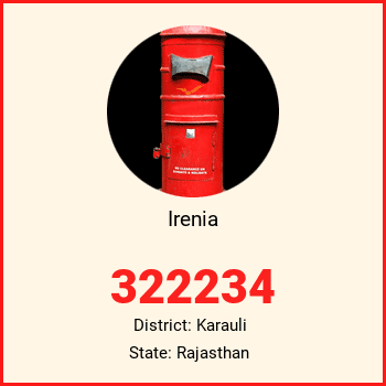Irenia pin code, district Karauli in Rajasthan