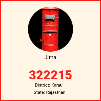 Jirna pin code, district Karauli in Rajasthan
