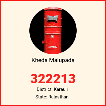 Kheda Malupada pin code, district Karauli in Rajasthan