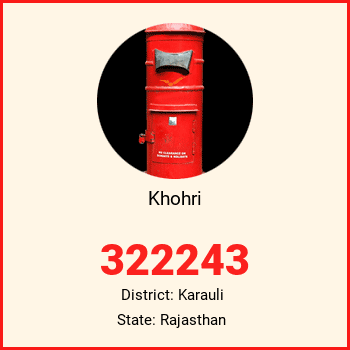 Khohri pin code, district Karauli in Rajasthan