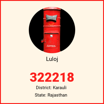 Luloj pin code, district Karauli in Rajasthan