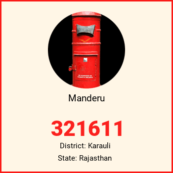Manderu pin code, district Karauli in Rajasthan