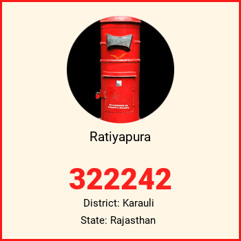 Ratiyapura pin code, district Karauli in Rajasthan