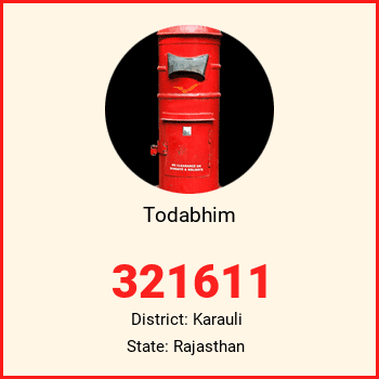 Todabhim pin code, district Karauli in Rajasthan