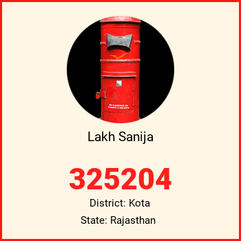 Lakh Sanija pin code, district Kota in Rajasthan