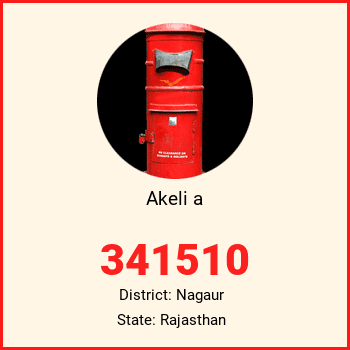 Akeli a pin code, district Nagaur in Rajasthan