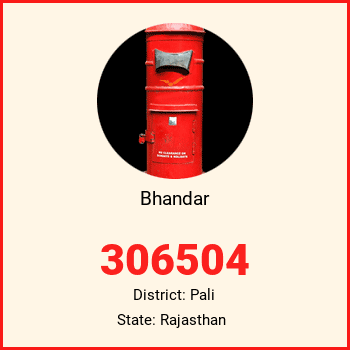 Bhandar pin code, district Pali in Rajasthan