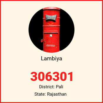 Lambiya pin code, district Pali in Rajasthan