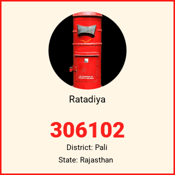 Ratadiya pin code, district Pali in Rajasthan