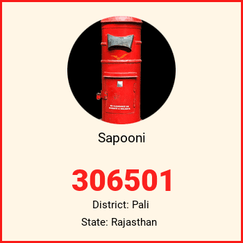 Sapooni pin code, district Pali in Rajasthan