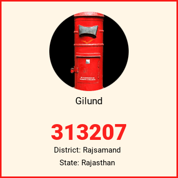 Gilund pin code, district Rajsamand in Rajasthan