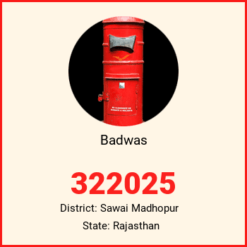 Badwas pin code, district Sawai Madhopur in Rajasthan