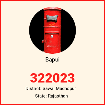 Bapui pin code, district Sawai Madhopur in Rajasthan